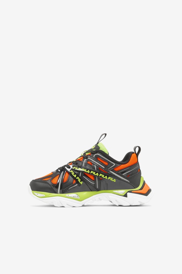 Big Kids\' Electrove 2 Fila Black/Red Orange/Lime Punch