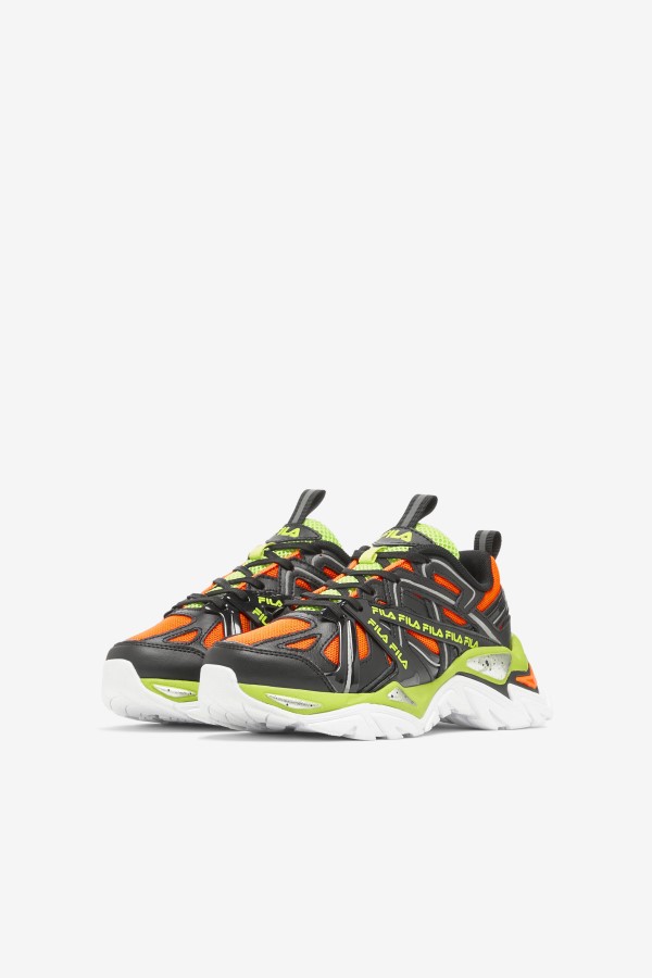 Big Kids\' Electrove 2 Fila Black/Red Orange/Lime Punch