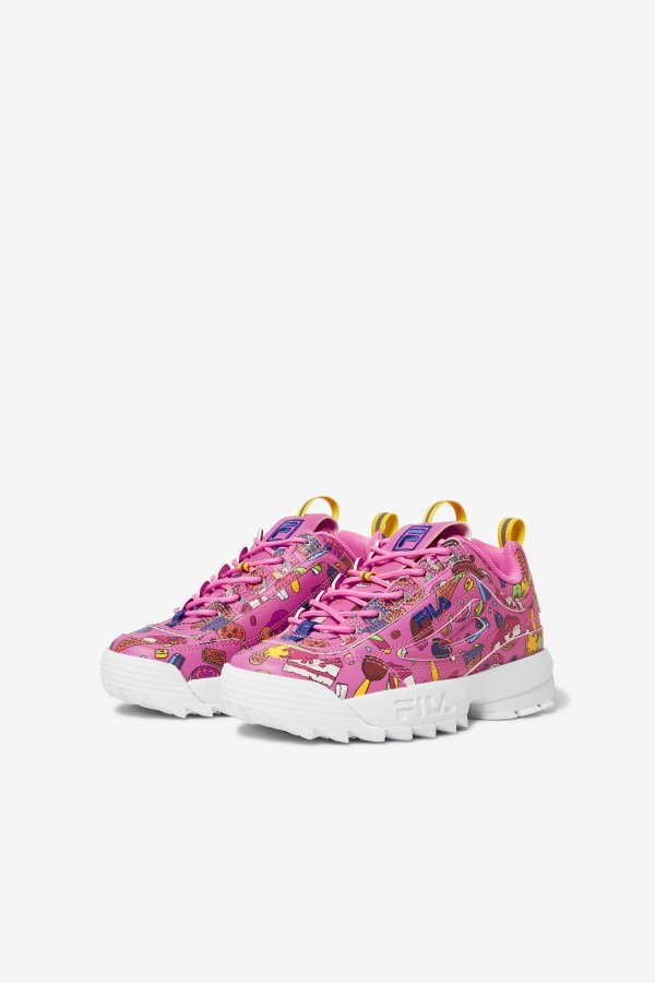 Big Kids\' Disruptor 2 Premium Sugar Plum/Purple/Lemon Fila