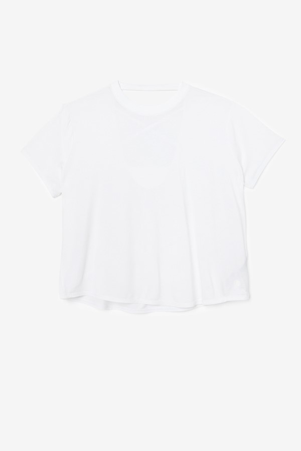 White Fi-Lux Short Sleeve Top Fila