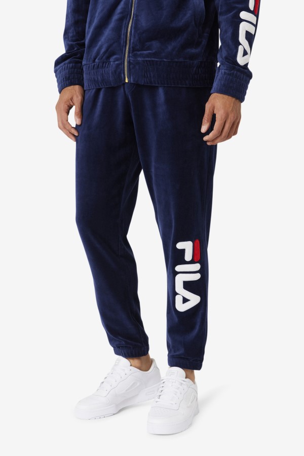 Mansur Velour Pant Navy/White/Red Fila
