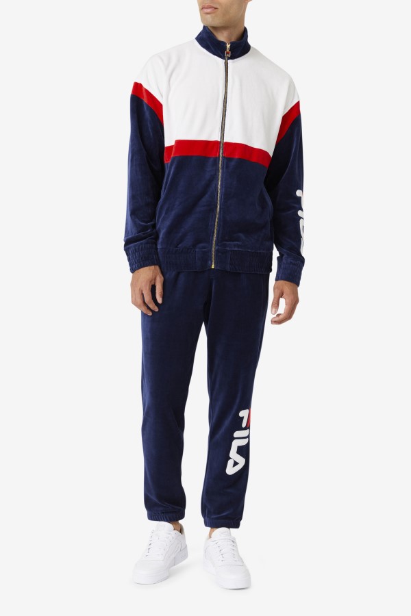 Mansur Velour Pant Navy/White/Red Fila