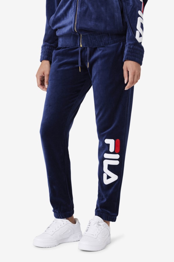 Mansur Velour Pant Navy/White/Red Fila