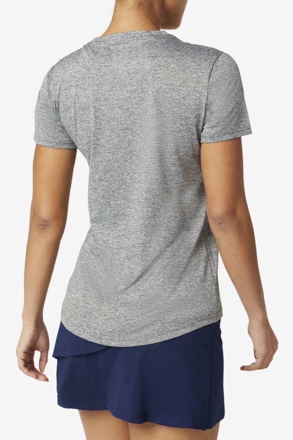 Heather Pickleball Silky V-Neck Fila