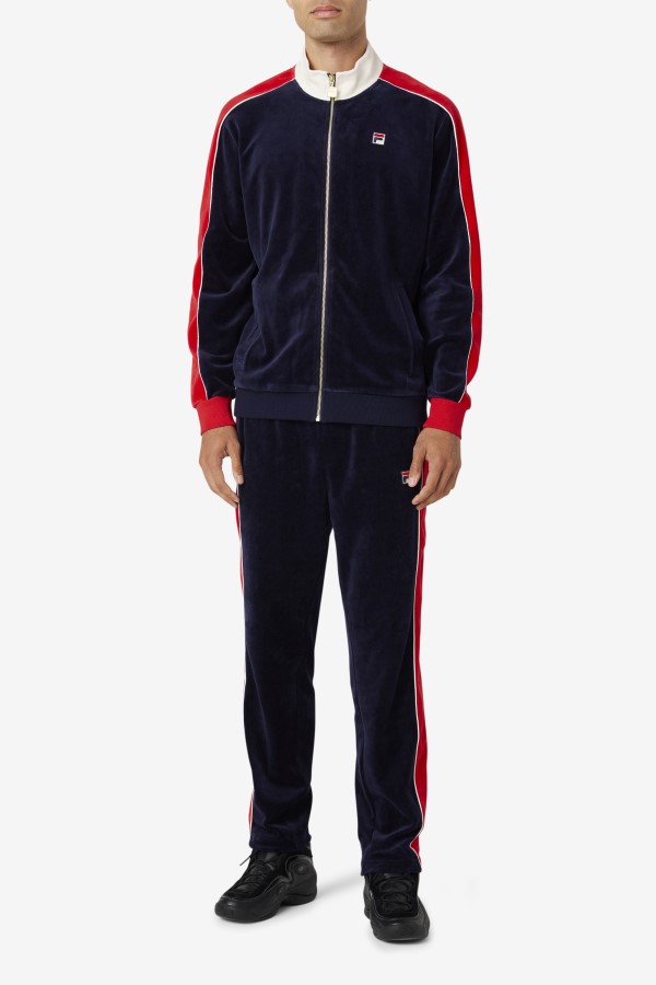 Peacoat/Gardenia/Red Fila Cima Velour Jacket