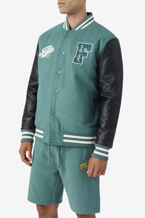 Josh Varsity Jacket Fila Blue Spruce/Black