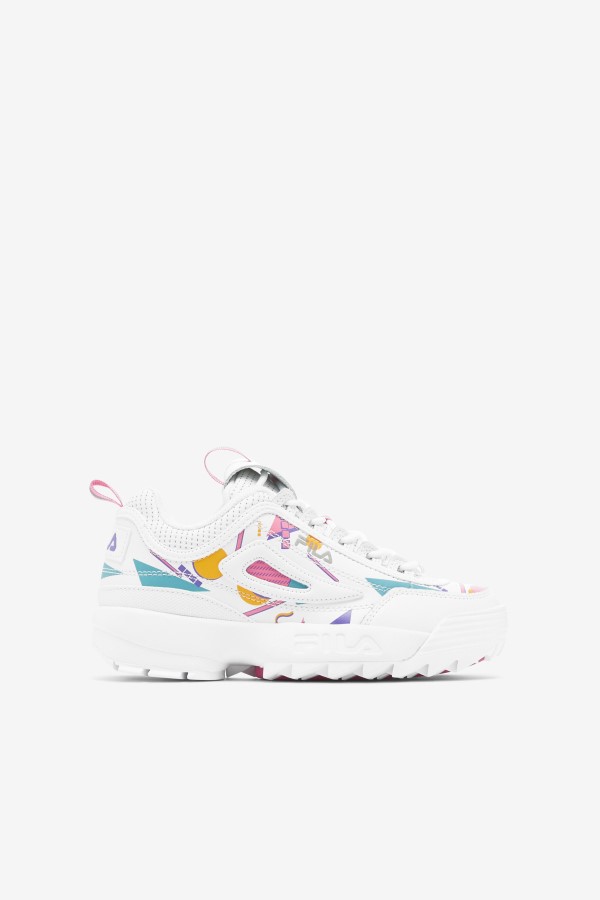 Little Kids' Disruptor 2 Premium Fila White/Bubblegum/Blue
