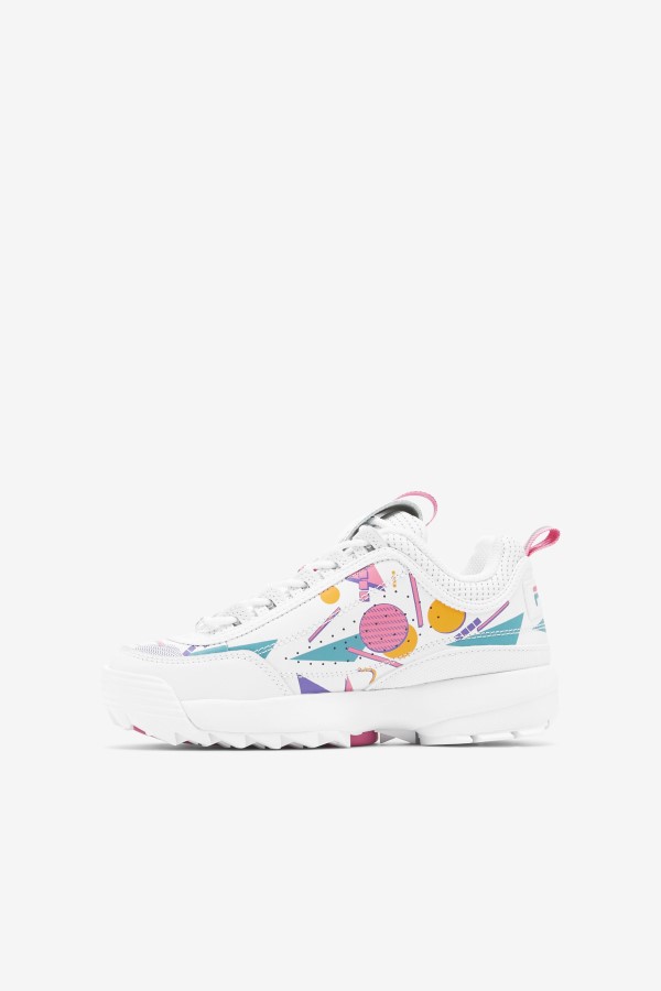 Little Kids\' Disruptor 2 Premium Fila White/Bubblegum/Blue