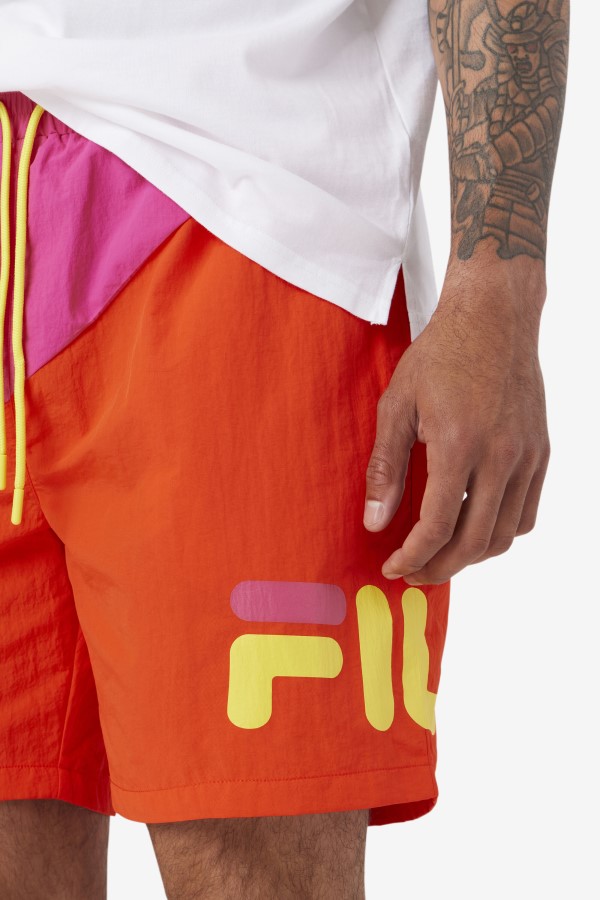 Ama Swim Short Purple/Cherry Tomato/Yellow Fila