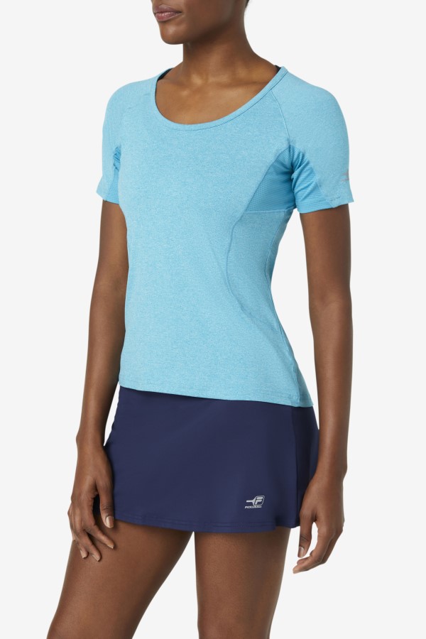 Pickleball Short Sleeve Top Fila Turquoise Heather