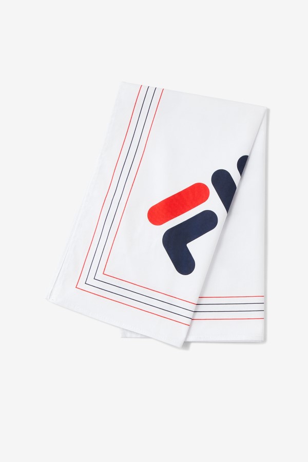 White Multi Fila Diagonal Logo Bandana