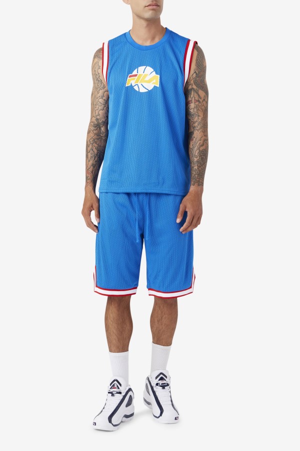 Fila Blue/White/Red/Gold Ovi Basketball Jersey