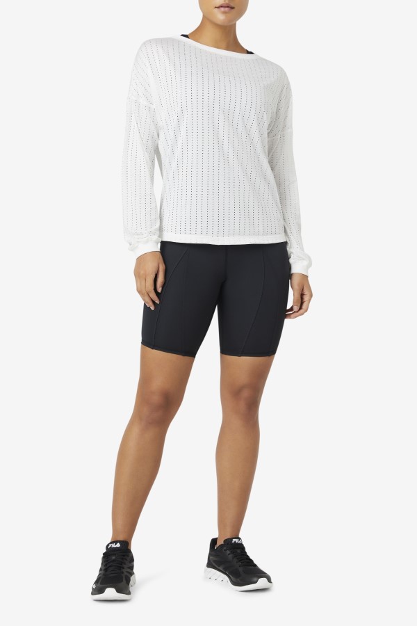 Fi-Lux Mesh Long Sleeve Top White Fila