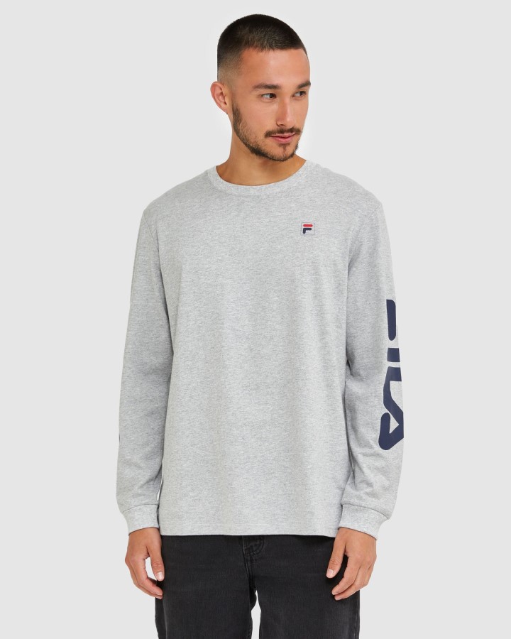 Classic Men's Long Sleeve Tee Silver Marle Fila