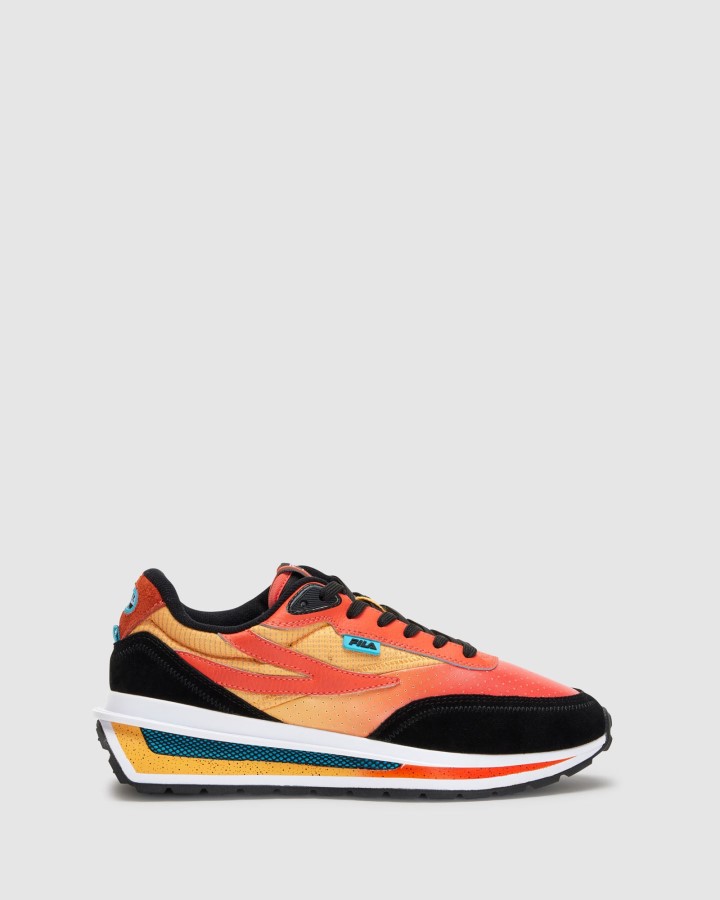 Black/Mandarinred/Ambyel Men's Renno Premium Fila