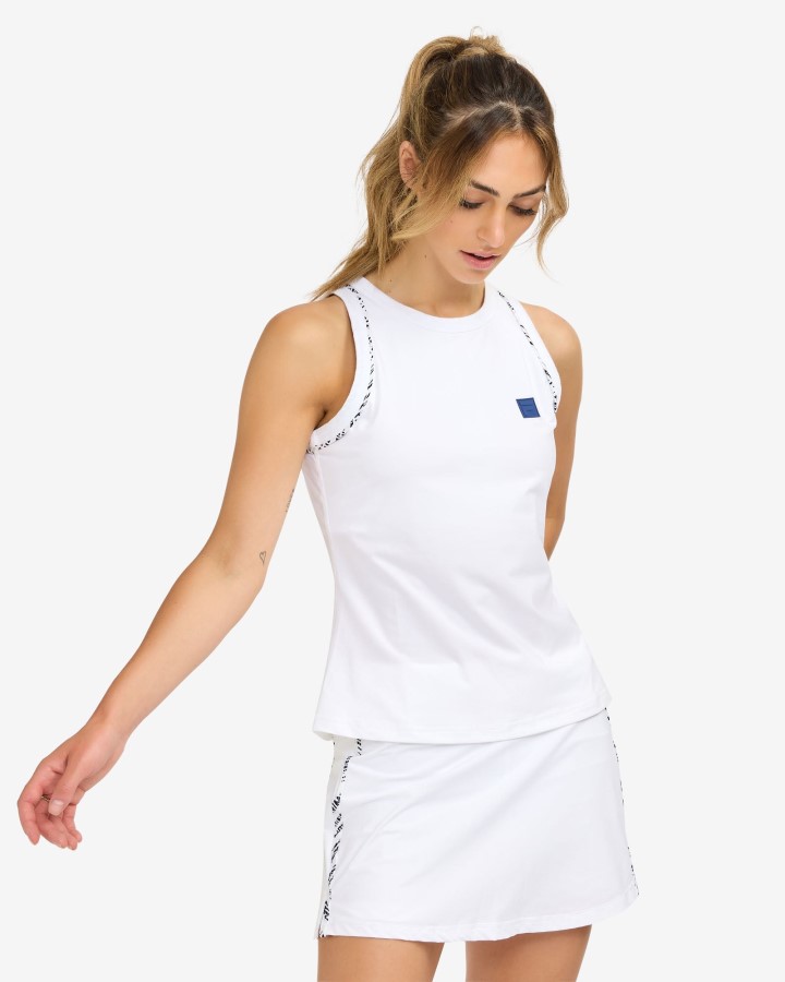 Fila White Fiji Print High Neck Tank